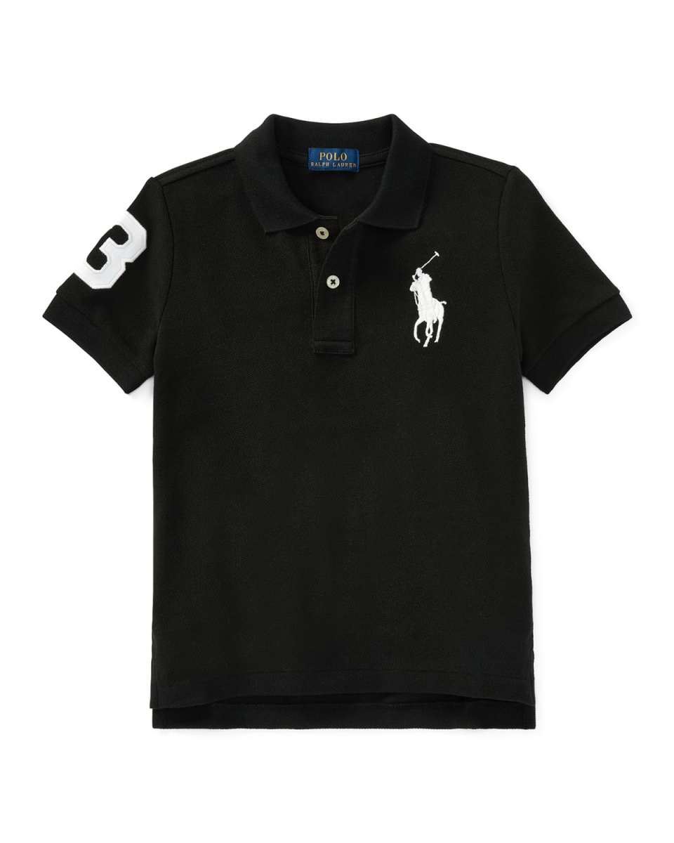 Boy's Big Pony Mesh Knit Polo, Size 2-3